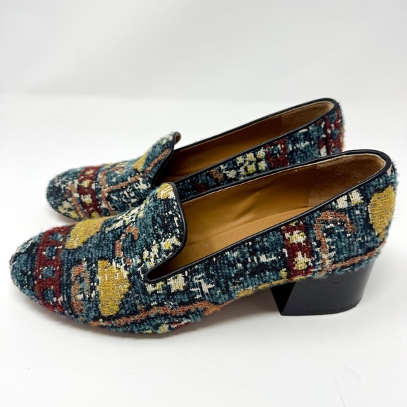 Chloé Tapestry Block Heel Loafers - Picture 4 of 14